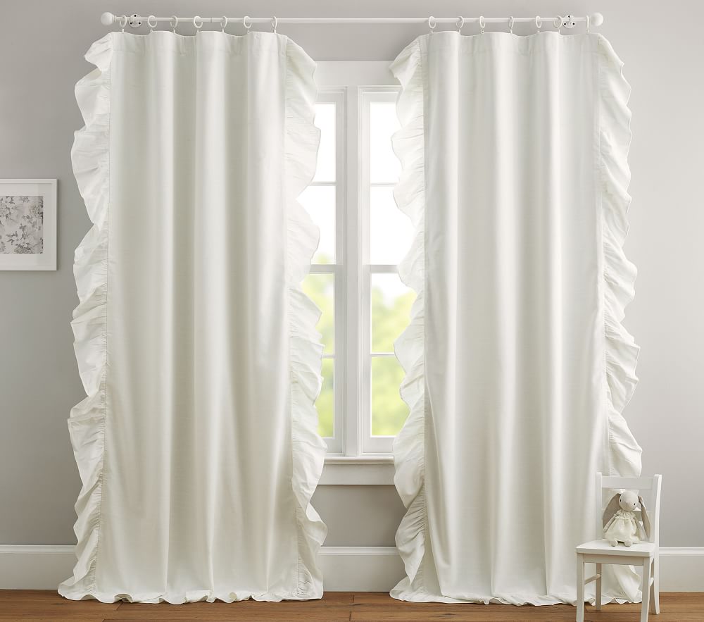 Evelyn Ruffle Border Blackout Curtain Panel